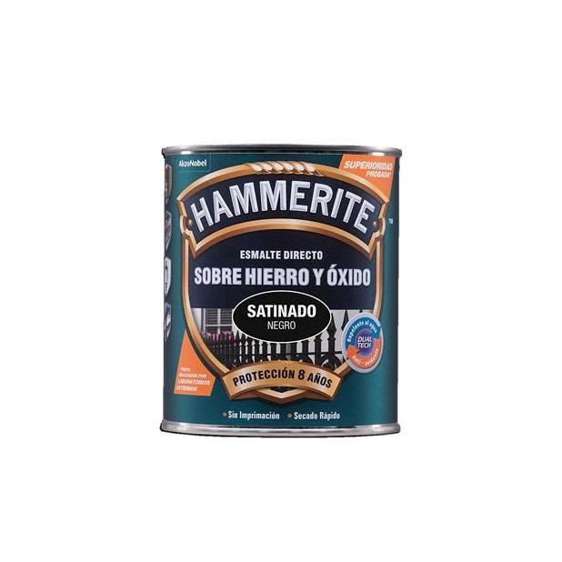 PINTURA HAMMERITE SATINADO NEGRO 250ML