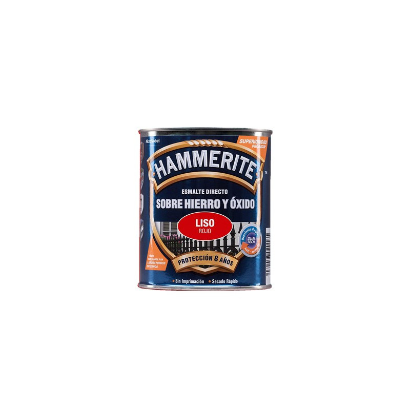 PINTURA HAMMERITE LISO ROJO 750ML.