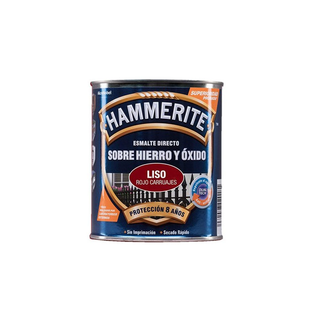 PINTURA HAMMERITE LISO ROJO CARRU. 750ML.