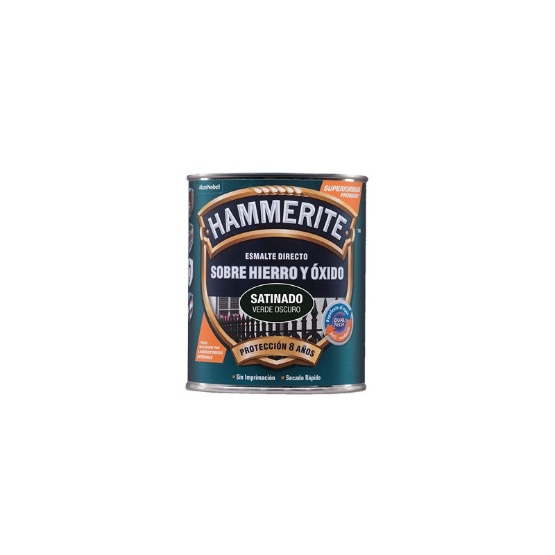 PINTURA HAMMERITE SATINADO VERDE OSCURO 750ML.