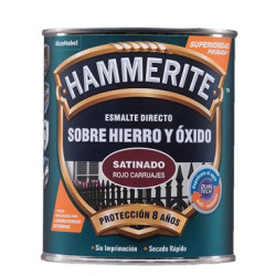 PINTURA HAMMERITE SATINADO ROJO CARRUAJES 750ML.