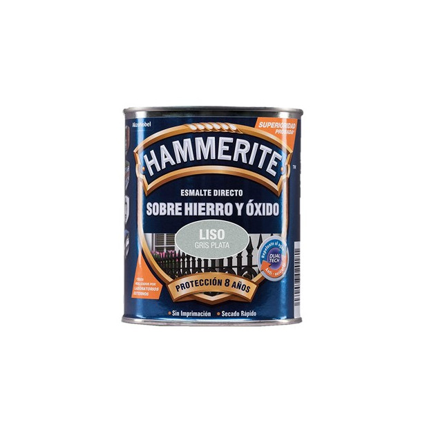 PINTURA HAMMERITE LISO G.PLATA 5L.