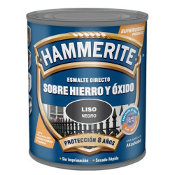 PINTURA HAMMERITE LISO NEGRO 5L.