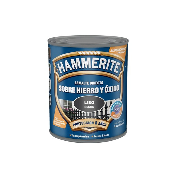 PINTURA HAMMERITE LISO NEGRO 5L.