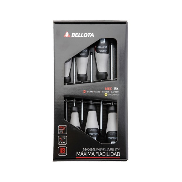 JGO. 6 DESTORNILLADORES BELLOTA MECANICO