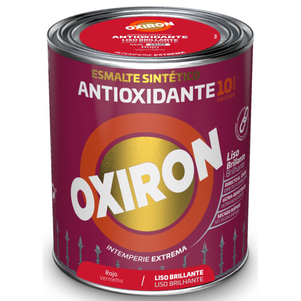 OXIRON ESMALTE LISO BRILLANTE ROJO 750ML