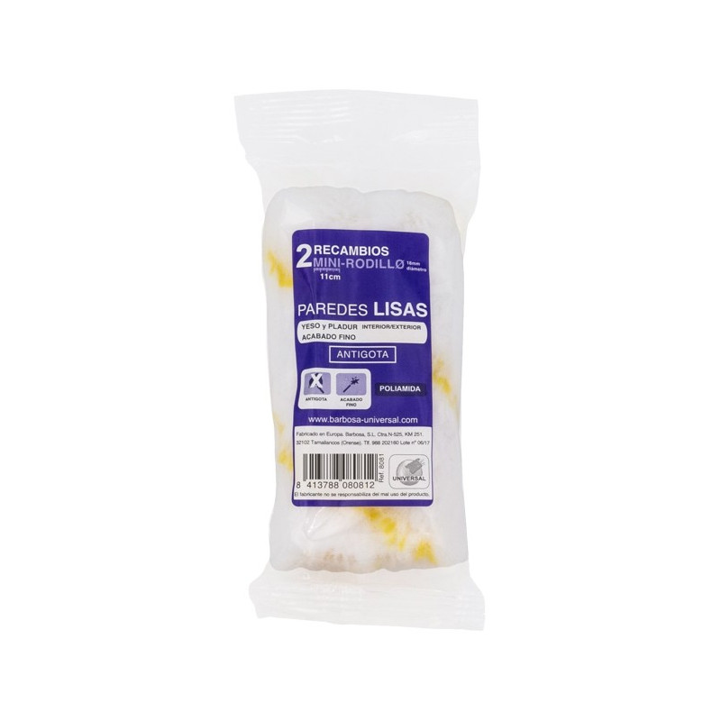 PACK 2 MINI RODILLOS ANTIGOTA 11cm.