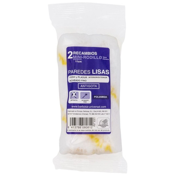 PACK 2 MINI RODILLOS ANTIGOTA 11cm.