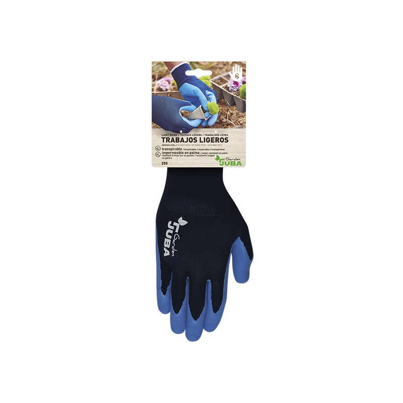 GUANTE POLIESTER ESPUMA LATEX AZUL/N PALMA T.7