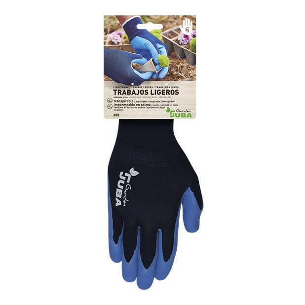 GUANTE POLIESTER ESPUMA LATEX AZUL/N PALMA T.7