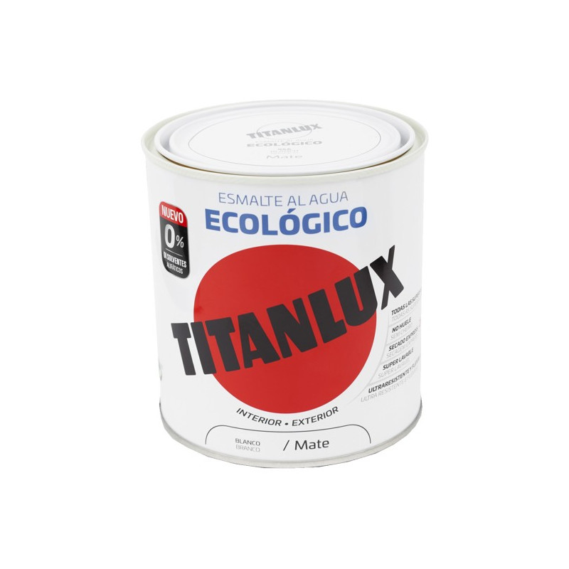 TITANLUX ESMALTE AL AGUA MATE BLANCO 250ML