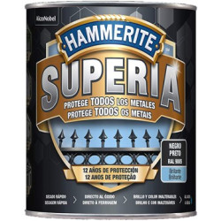 PINTURA HAMMERITE SUPERIA BRILLANTE NEGRO 750ML
