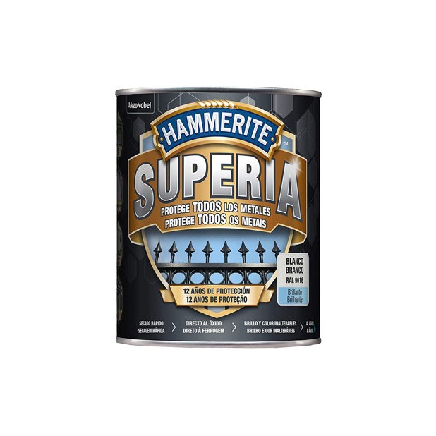 PINTURA HAMMERITE SUPERIA BRILLANTE BLANCO 750ML