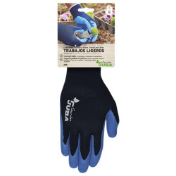 GUANTE POLIESTER ESPUMA LATEX AZUL/N PALMA T.10
