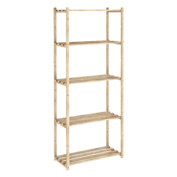 ESTANTERIA PINO MACIZO 5 BALDAS 171x65x30cm