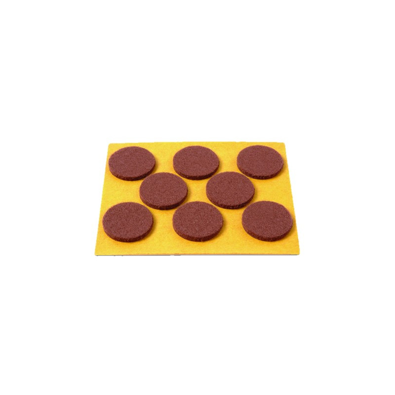 FIELTRO ADHESIVO 8 DISCOS 25MM MARRON C/D
