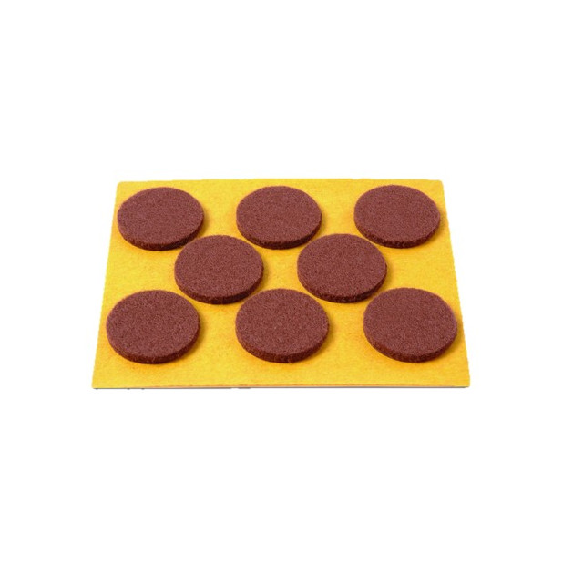 FIELTRO ADHESIVO 8 DISCOS 25MM MARRON C/D
