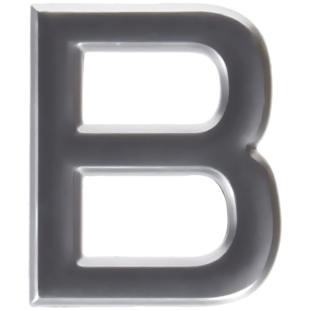 LETRA "B" ABS PLATA