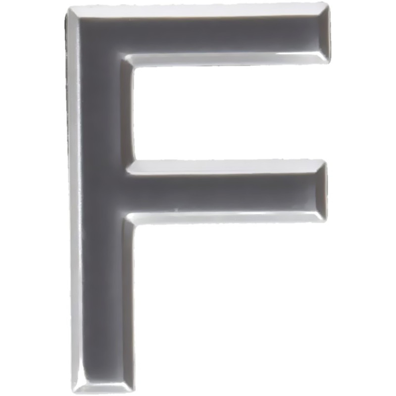 LETRA "F" ABS PLATA