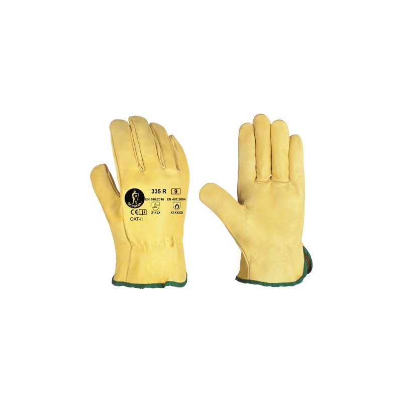 GUANTES VACUNO AMARILLO C/RIBETE T-9
