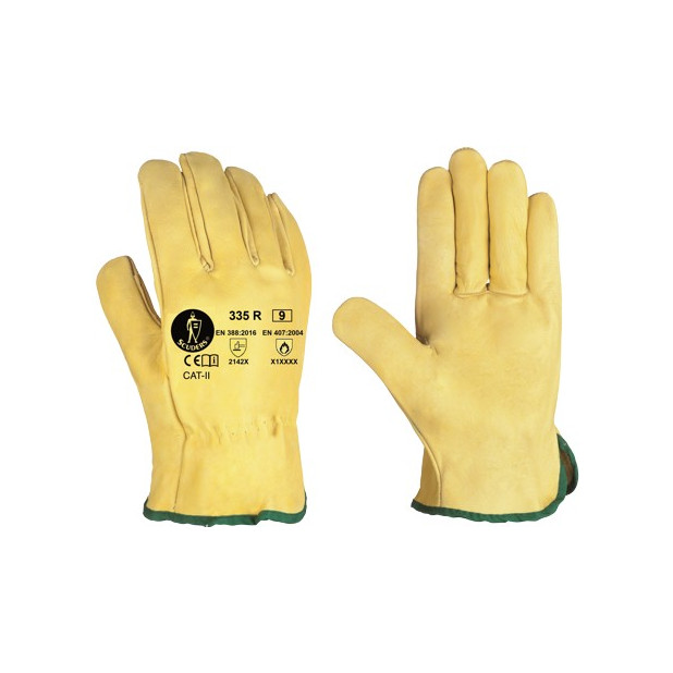 GUANTES VACUNO AMARILLO C/RIBETE T-9