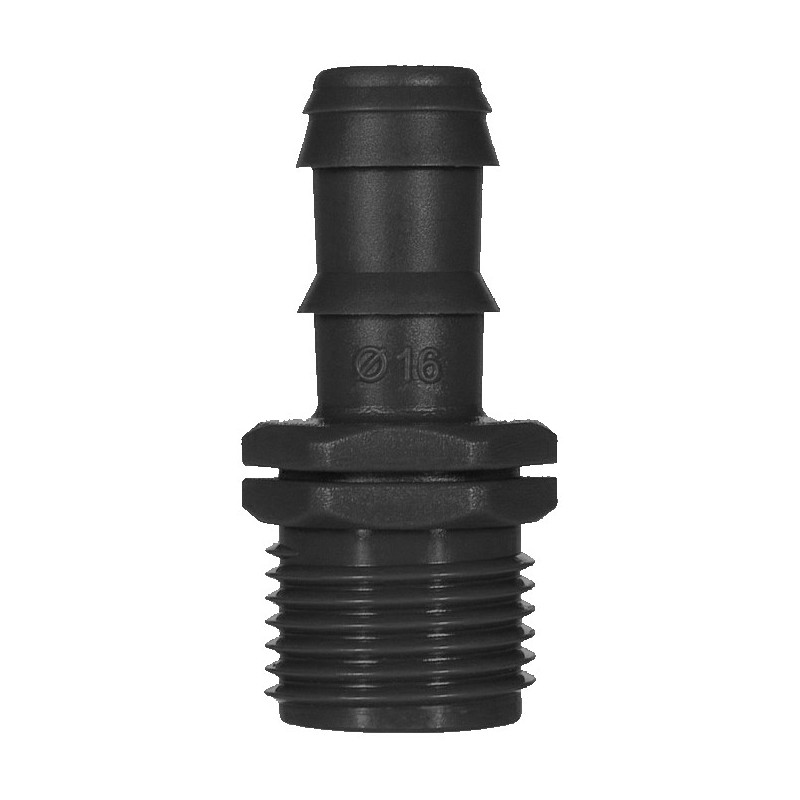 ENLACE MIXTO D.16MM*182" MACHO PP NEGRO(20UND)