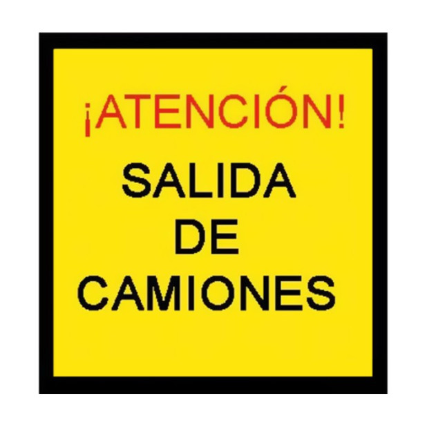 SEÑAL DE BOLSA SALIDA DE CAMIONES 70x70CM