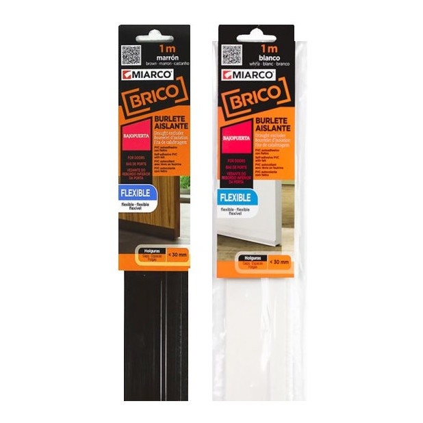 BURLETE PUERTA FLEX. MARRON 1mts.