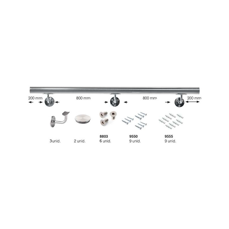 KIT PASAMANOS 3M.+SET+ SOPORTE 43X1,5-316 PUL