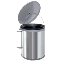 CUBO BASURA 15LTS. INOX GRIS