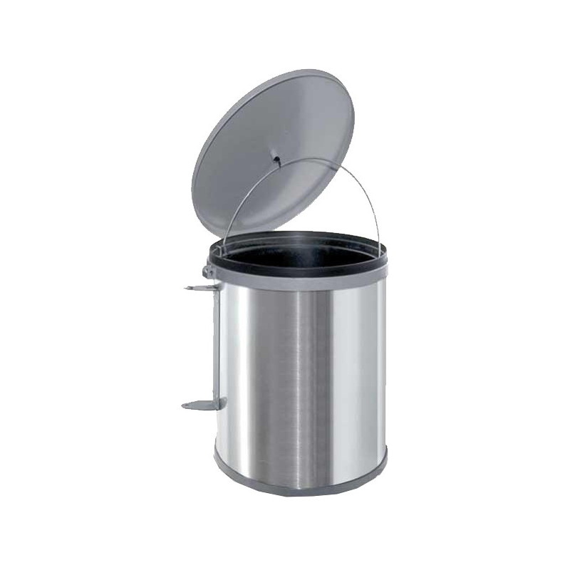 CUBO BASURA 15LTS. INOX GRIS