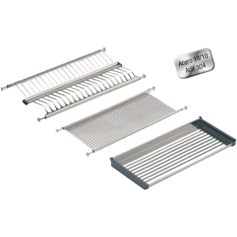 JGO. ESCURREPLATOS ACERO 90 C/BANDEJA