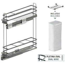 BOTELLERO OVAL ALT.70 MOD.15 GRAFITO