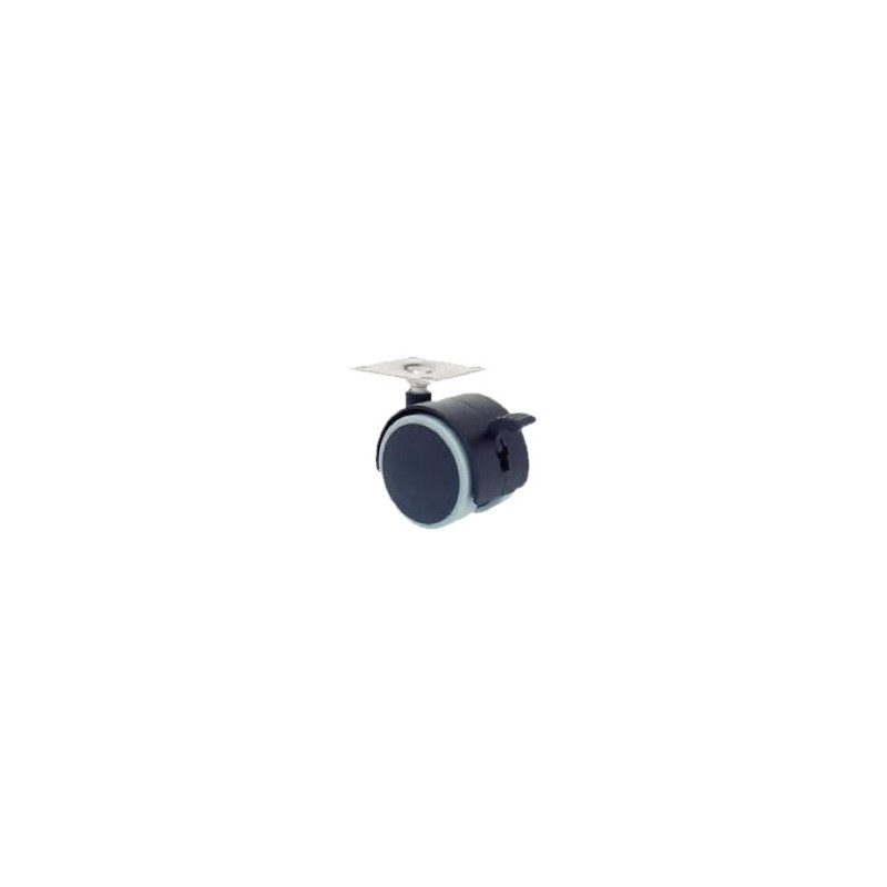 RUEDA TINA 50MM P42x42 FRENO NEGRO-GRIS