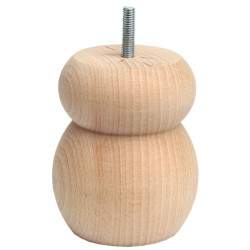 PATA MADERA REDONDA M-450 ALT.100 D85 HAYA CRUDO