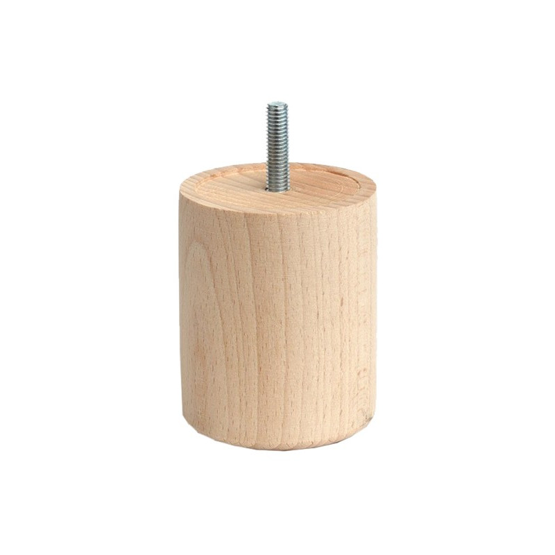 PATA MADERA CILINDRICA M-451 ALT.080 D68 H.CRUDO