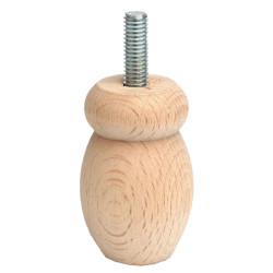 PATA MADERA REDONDA M-458 ALT.055 H.CRUDO