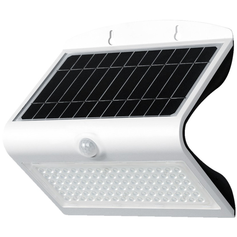 APLIQUE LED SOLAR 8W C/SENSOR BLANCO IP65 6000K