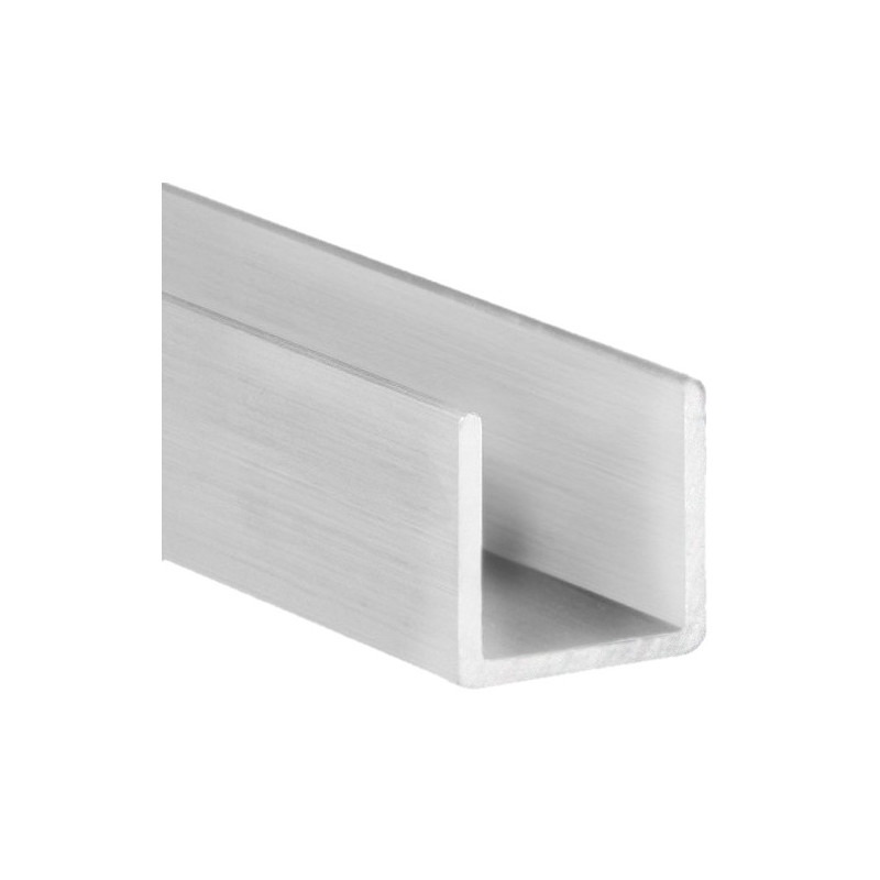 PERFIL "U" ALU ANOD PLATA M-9003 16x10x1MM 2.6MTS