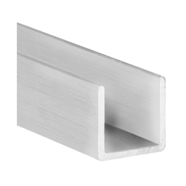 PERFIL "U" ALU ANOD PLATA M-9003 16x10x1MM 2.6MTS