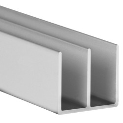 PERFIL DOBLE "U" ALU PLATA M-9008 16x12x1MM 1MTS
