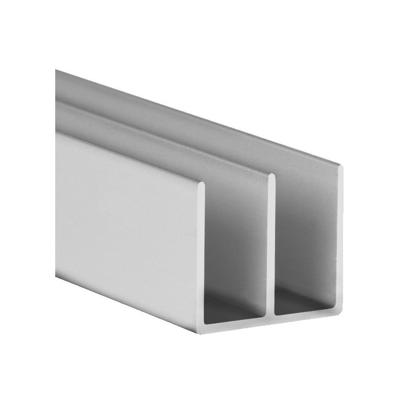 PERFIL DOBLE "U" ALU PLATA M-9008 16x12x1MM 1MTS