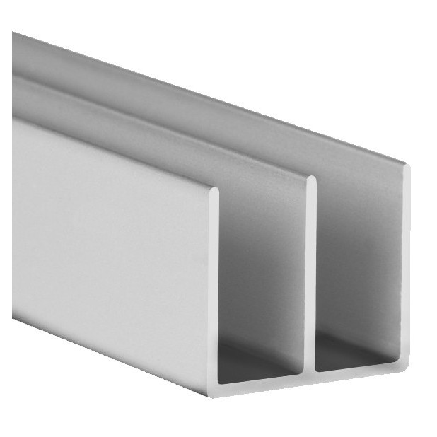 PERFIL DOBLE "U" ALU PLATA M-9008 16x12x1MM 1MTS