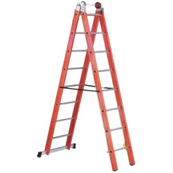 ESCALERA FIBRA DE VIDRIO 2 TRAMOS 12PELD.