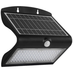 APLIQUE LED SOLAR 8W C/SENSOR NEGRO IP65 6000K