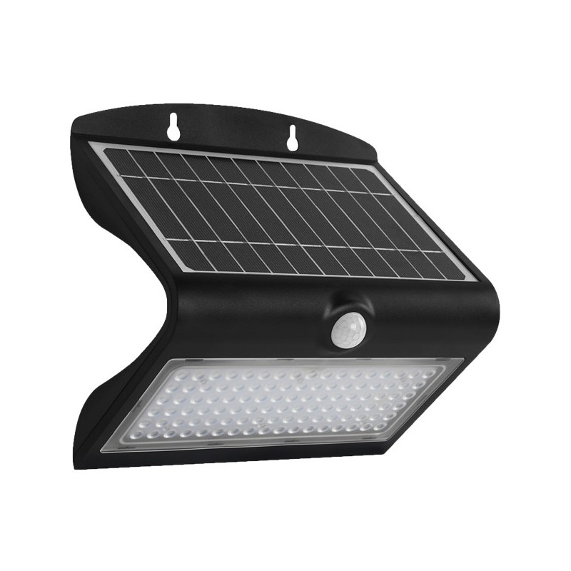 APLIQUE LED SOLAR 8W C/SENSOR NEGRO IP65 6000K