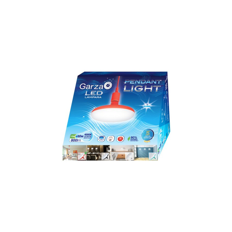 LED PENDANT LIGHT ROJO 12W 800LM 40K