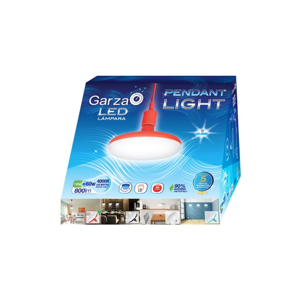 LED PENDANT LIGHT ROJO 12W 800LM 40K
