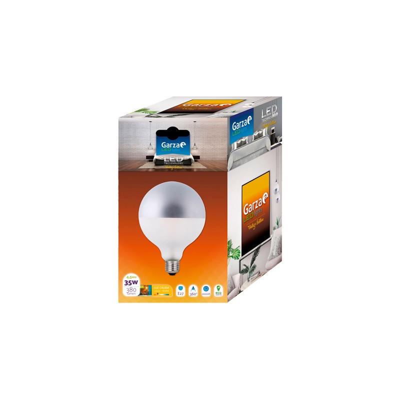 LAMPARA LED PLATA G125 4,5W E27 380