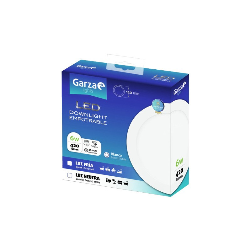PANEL LED DOW.CIRC.120 6W 420LM 65K BL